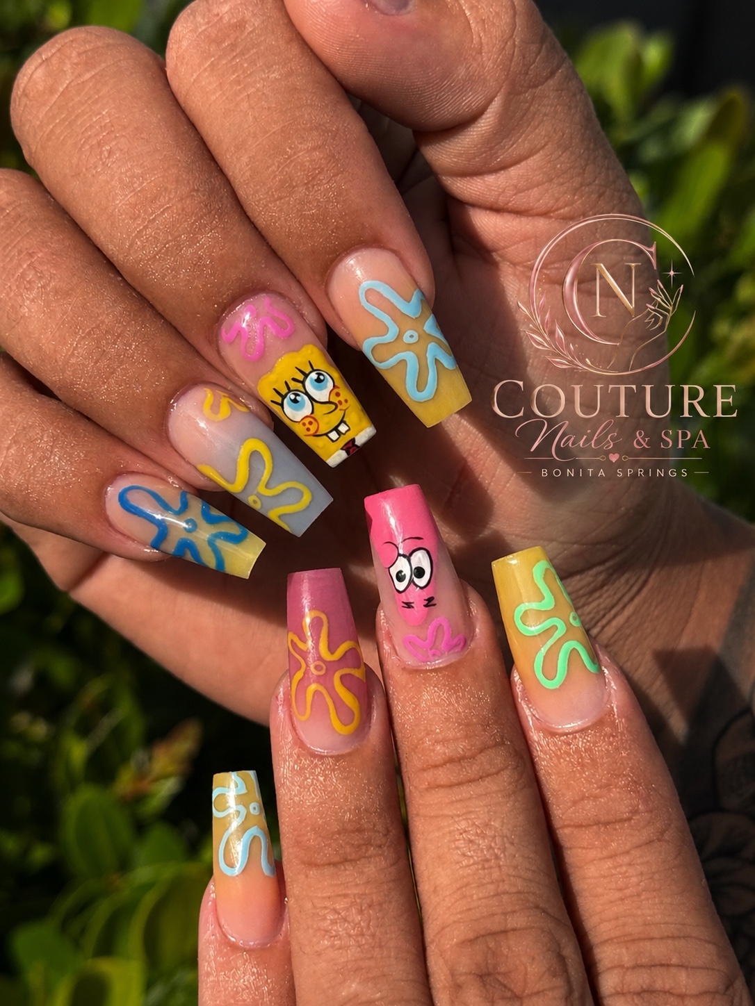 Bright character nail art